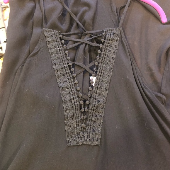 Xhilaraton Black midi Beach Cover Up - Picture 2 of 3